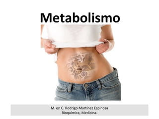 Metabolismo




 M. en C. Rodrigo Martínez Espinosa
       Bioquímica, Medicina.
 
