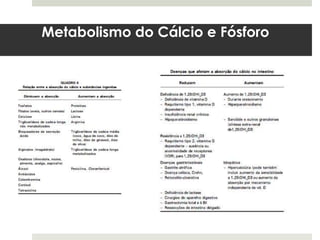 Metabolismo do Cálcio e Fósforo
 