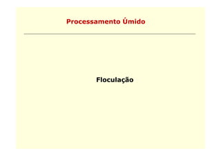 Processamento Úmido




       Floculação
       Fl   l ã
 