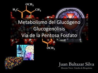 Metabolismo del Glucógeno Glucogenólisis Vía de la Pentosa Fosfato Juan Baltazar Silva Docente Tutor- Cátedra de Bioquímica 