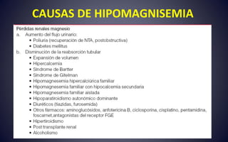 CAUSAS DE HIPOMAGNISEMIA
 