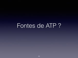 Fontes de ATP ?
29
 