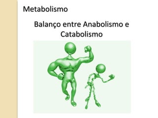 MetabolismoMetabolismo
Balanço entre Anabolismo eBalanço entre Anabolismo e
CatabolismoCatabolismo
 