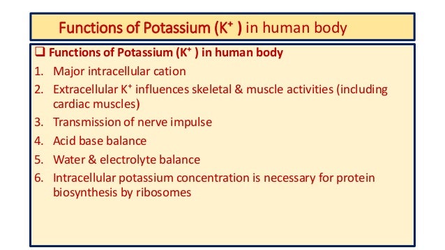 Metabolism Of Potassium And Its Clinical Significance