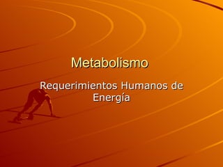Metabolismo  Requerimientos Humanos de Energía 