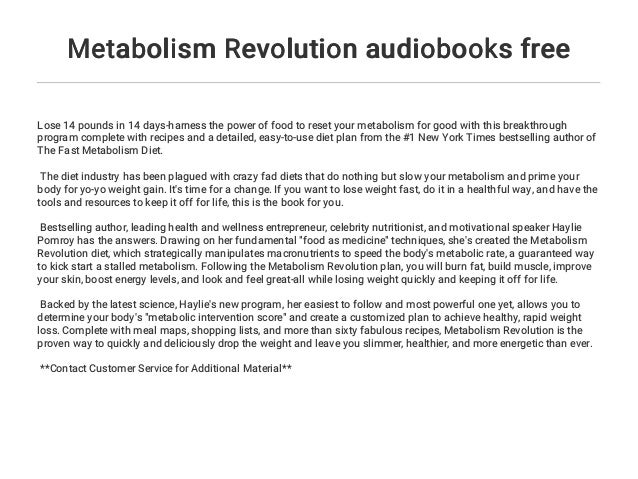 Metabolism Revolution audiobooks free Metabolism Revolution audiobooks free