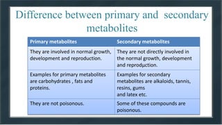 primary and secondary metabolites - Primary AnD SeconDary Metabolites 12 320