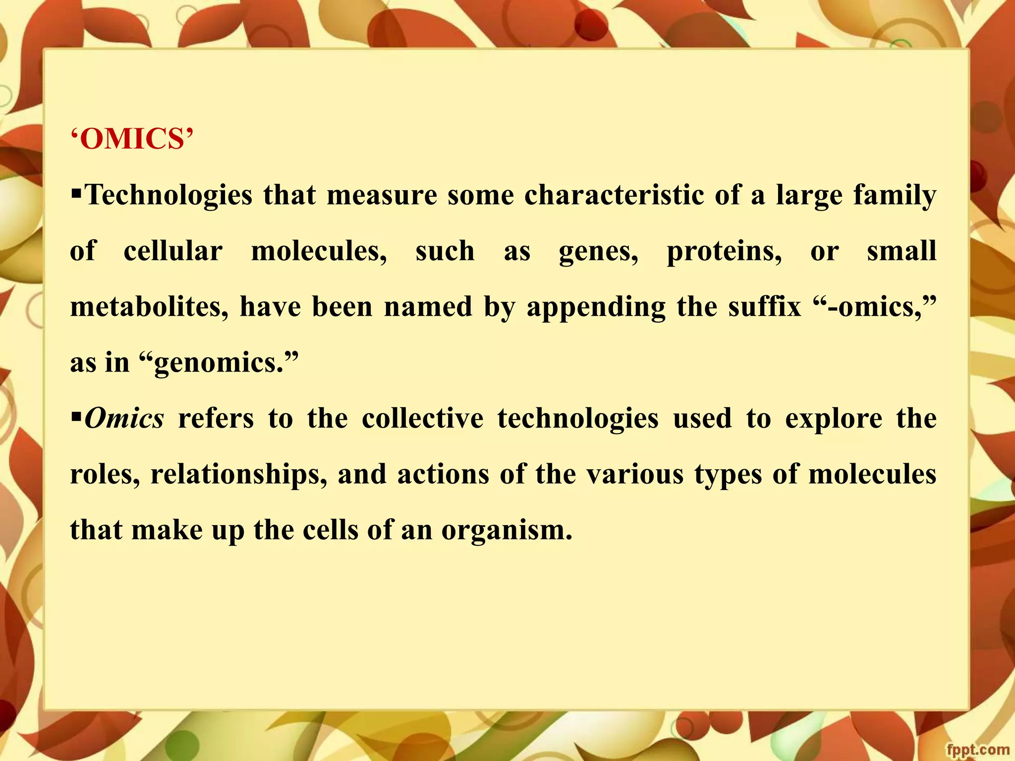 Metabolomics- concepts and applications