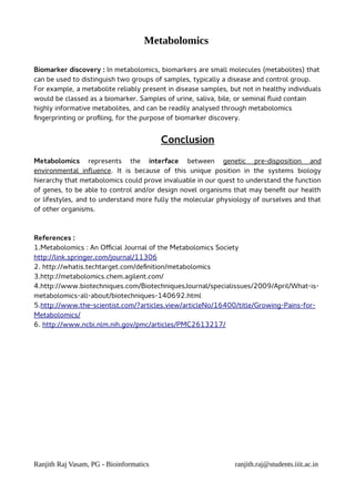 A Brief Introduction to Metabolomics | PDF