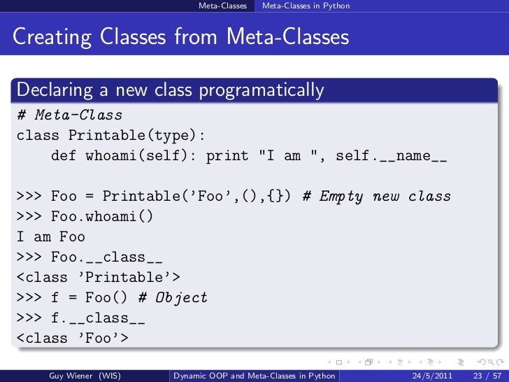 Meta-Classes in Python