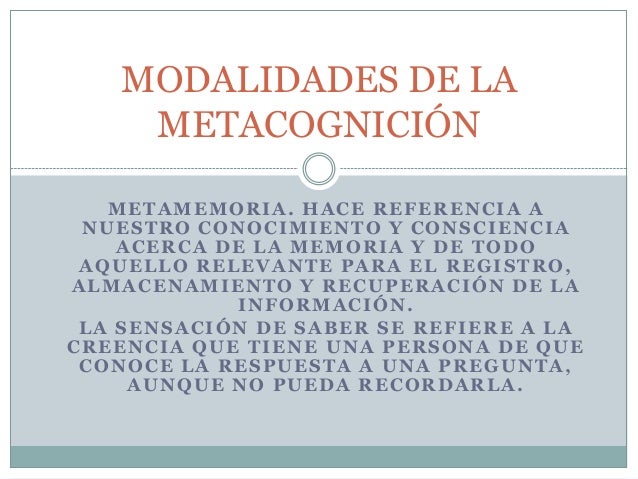 Metacognicion y estrategias. presentacion. modulo v