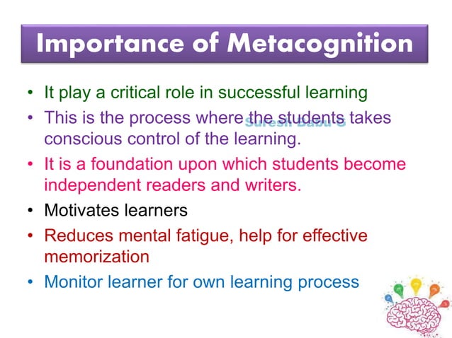 metacognitive essay meaning