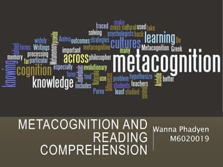 METACOGNITION AND
READING
COMPREHENSION
Wanna Phadyen
M6020019
 