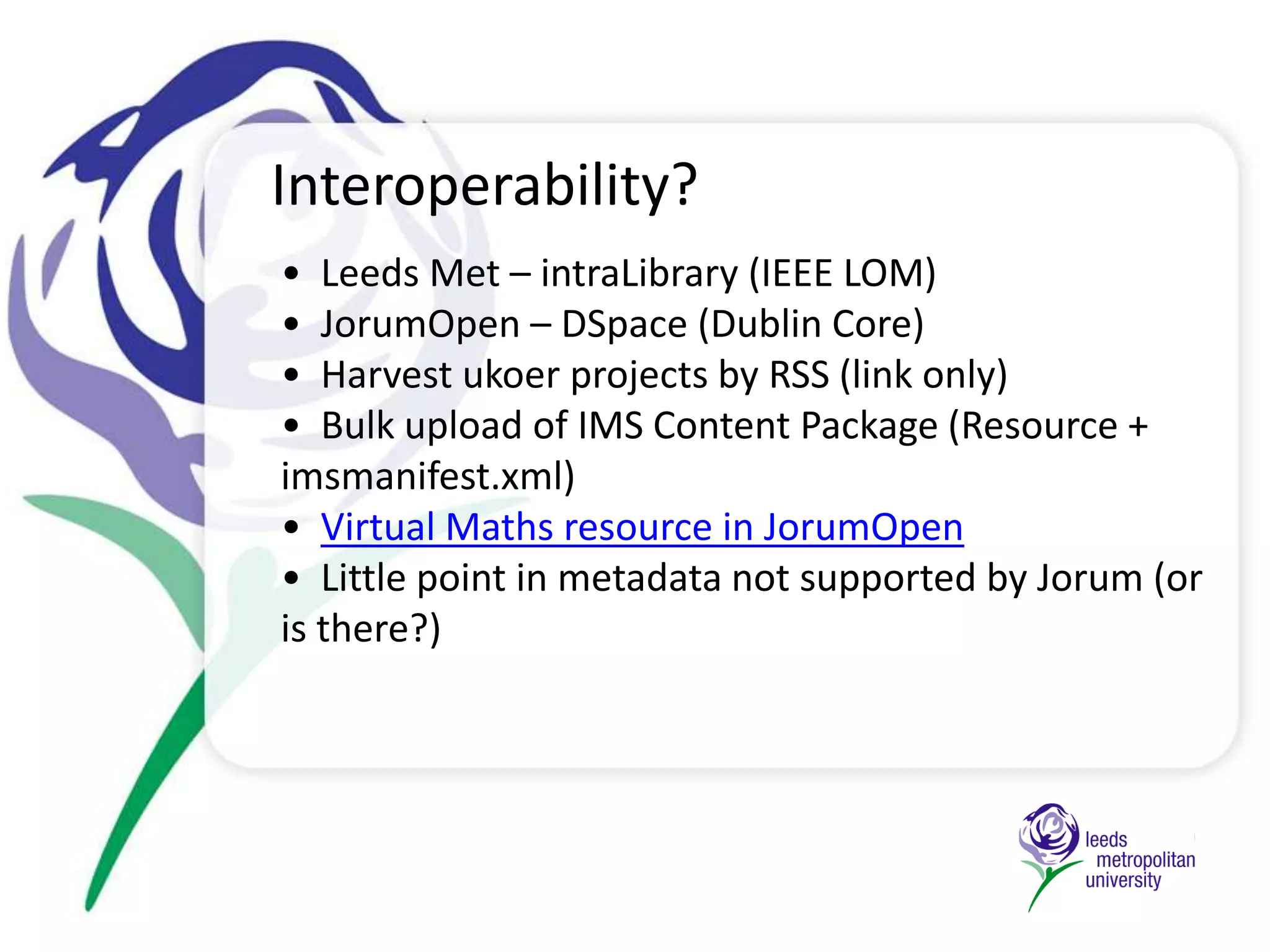   SWORD and metadataLightening Bio  BA English Literature