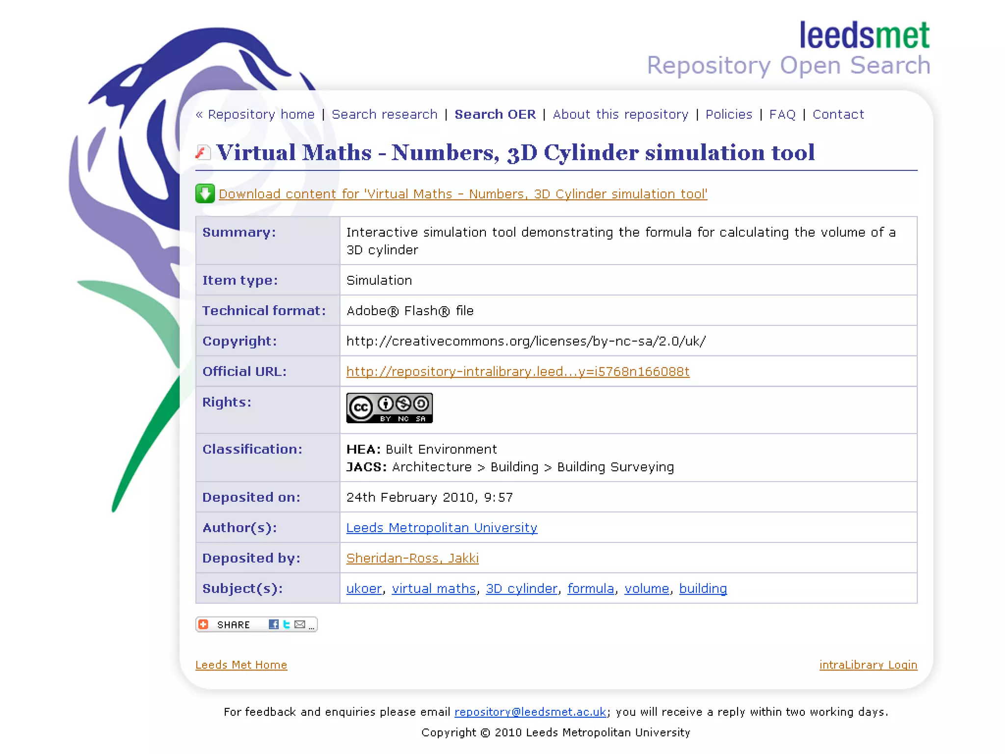   Harvest by OAI-PMH / Deposit by SWORD