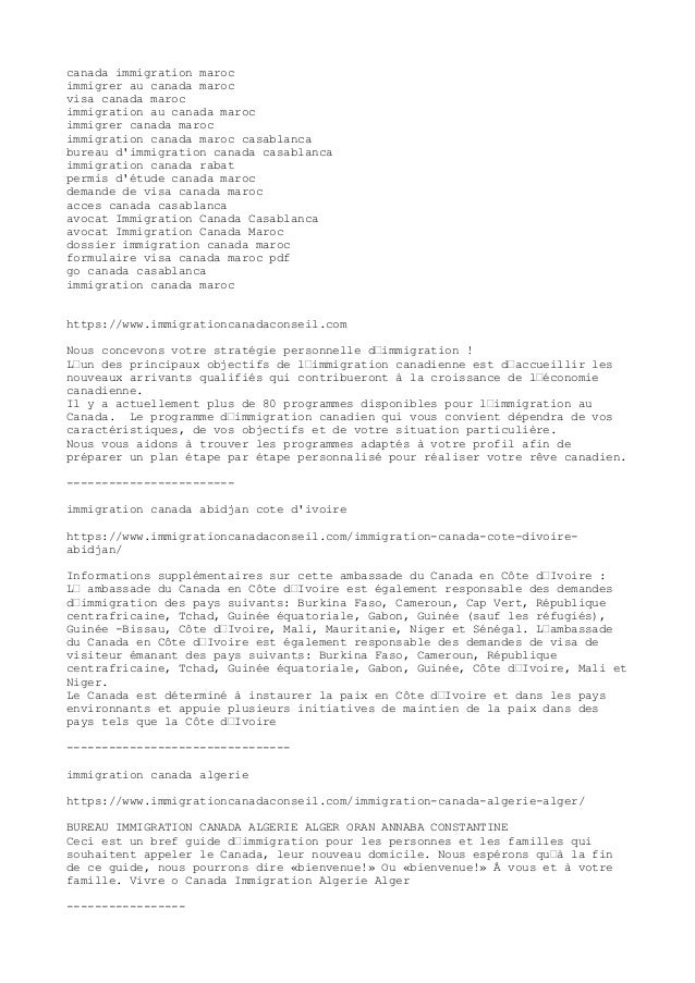 Permis D Etude Canada Maroc