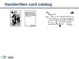 Handwritten card catalog 