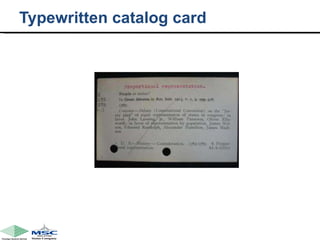 Typewritten catalog card 
