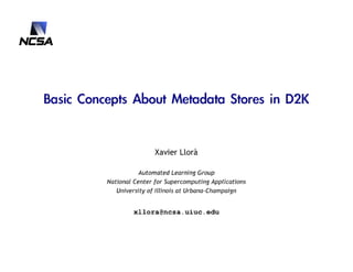 Metadata stores in D2K