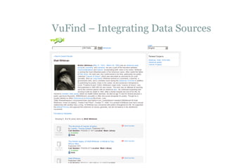 VuFind – Integrating Data Sources  