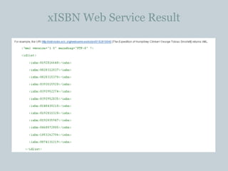 xISBN Web Service Result 