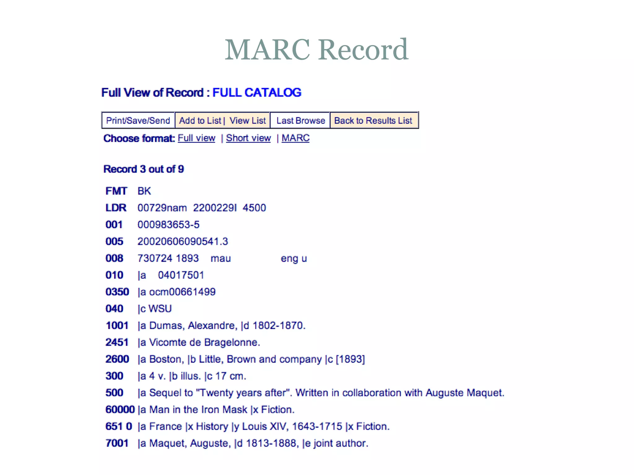 MARC Record 