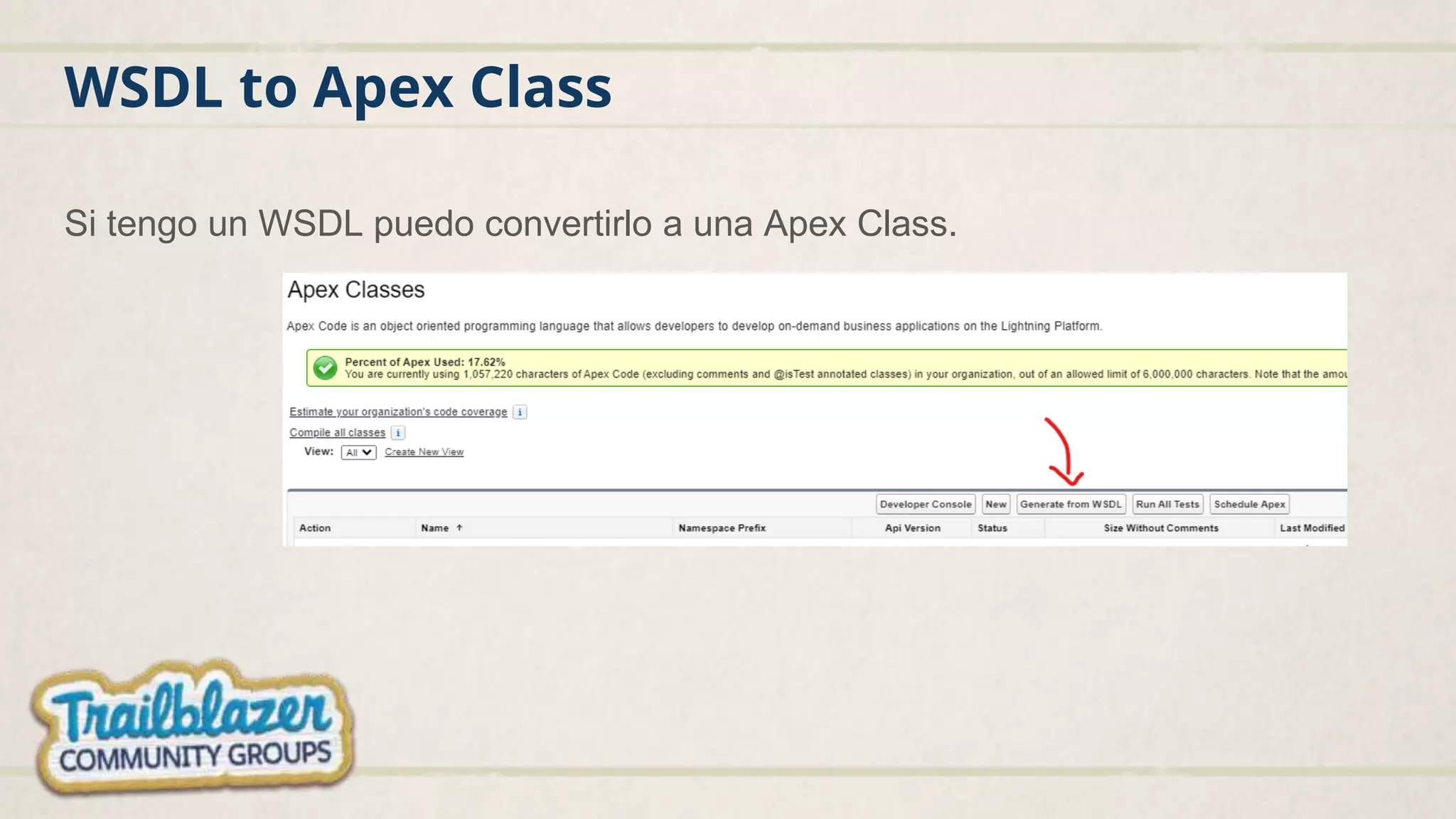 WSDL to Apex Class
Si tengo un WSDL puedo convertirlo a una Apex Class.
 