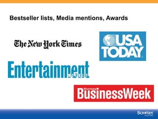 16
Bowker is Your
Partner in
Discovery!
140+ years serving the global
book publishing community
Book Publishers
Authors
Libraries
Book Sellers
Book
Consumers/Lovers
 