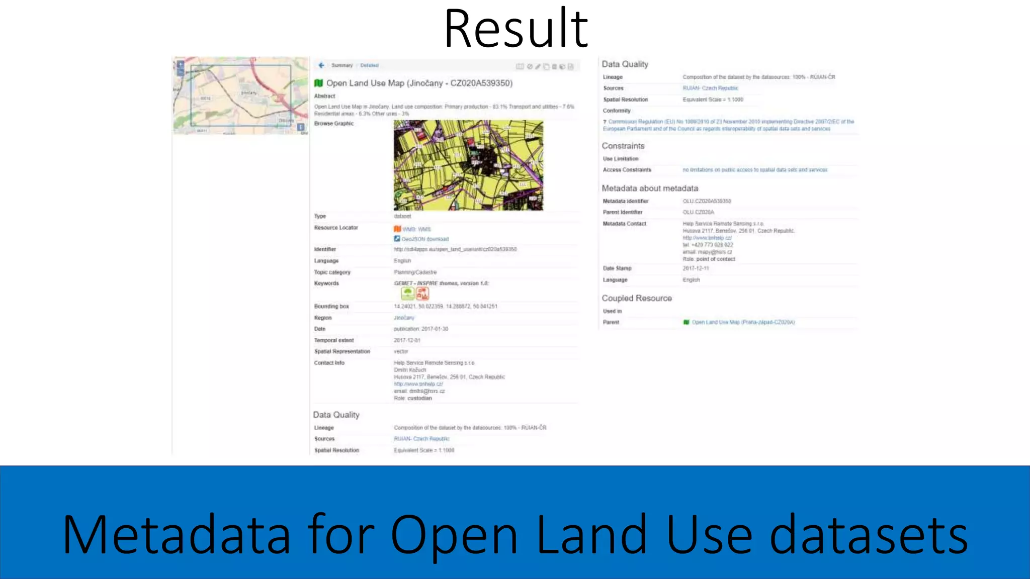 Result
Metadata for Open Land Use datasets
 