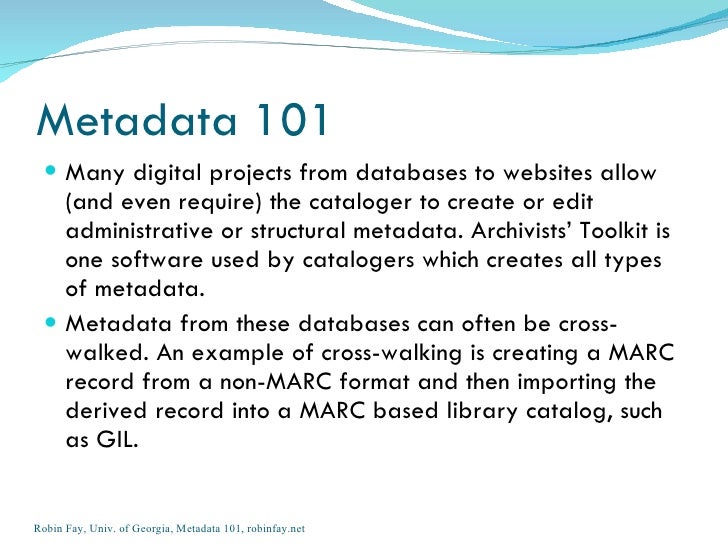 Metadata an overview
