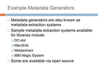 Metadata harvesting | PPTX