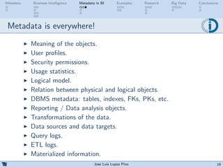 Metadata Intelligence Metadata in Business Intelligence | PDF