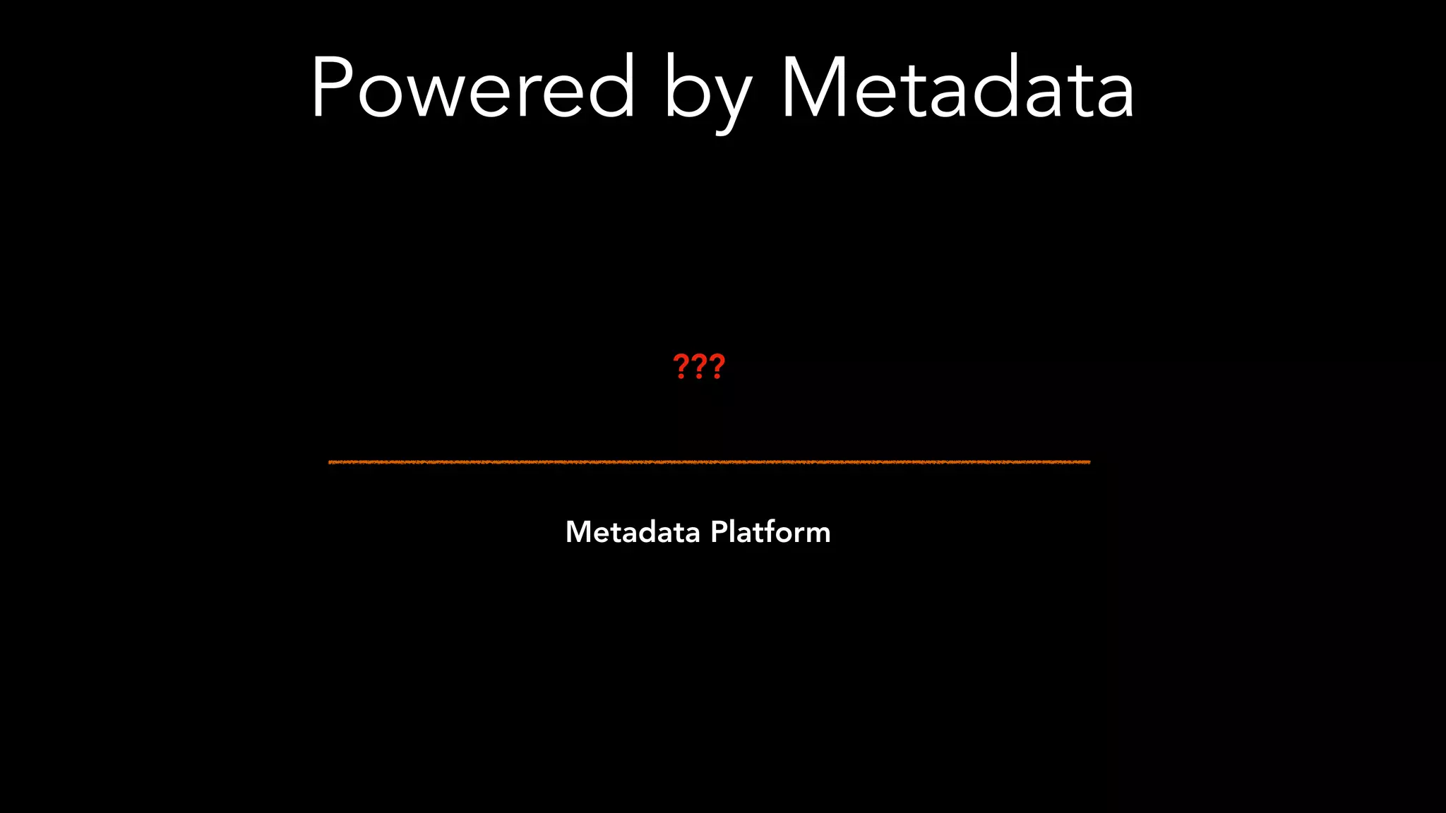 Powered by Metadata
Metadata Platform
???
 