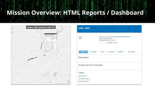 Mission Overview: HTML Reports / Dashboard
● Mission Data Feature Service in web map
 