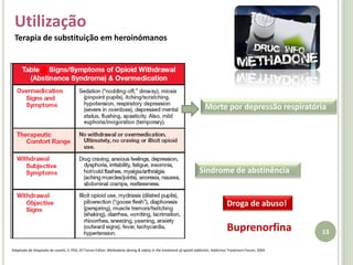  o S apresenta maior afinidade para o receptor opióide µ10Adaptado de Bobula, B.; Hess, G.; Effects of morphine and methadone treatments on glutamatergic transmission in rat frontal córtex; Pharmacological Reports, no 61 pp 1192-1197, 2009