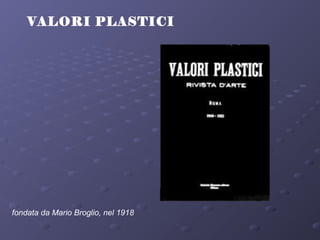 VALORI PLASTICI
fondata da Mario Broglio, nel 1918
 