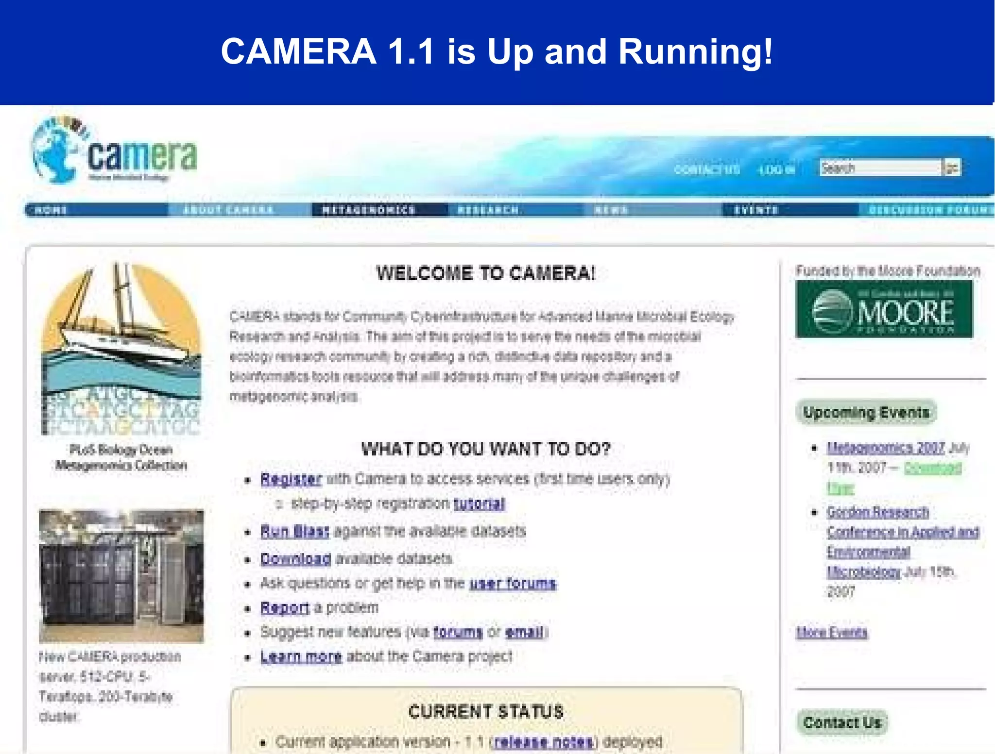 CAMERA 1.1 is Up and Running! 