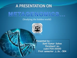 (Studying the hidden world)
Presented by :
Sunil Kumar Sahoo
Enrolment no-
cusb1703132020
First semester ,L.Sc.-504
 