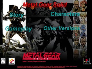 Metal Gear Solid Story Characters   Gameplay Other Versions   