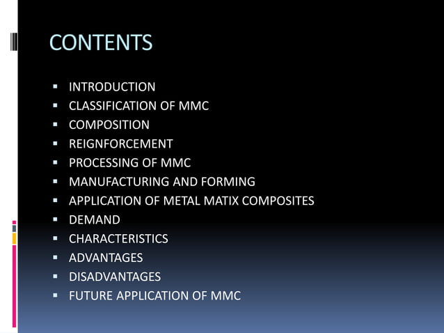 Metal Matrix Composite (MMC) | PPTX | Chemistry | Science