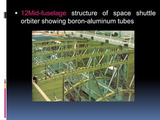  12Mid-fuselage structure of space shuttle
orbiter showing boron-aluminum tubes
 
