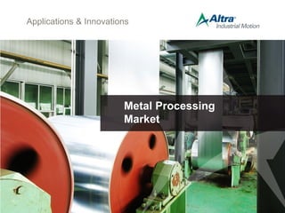 Applications & Innovations
Metal Processing
Market
 