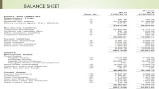 BALANCE SHEET
 