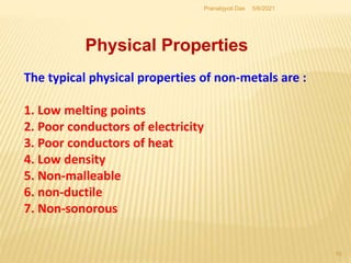 Metal and Nonmetal (Class 10) | PPTX