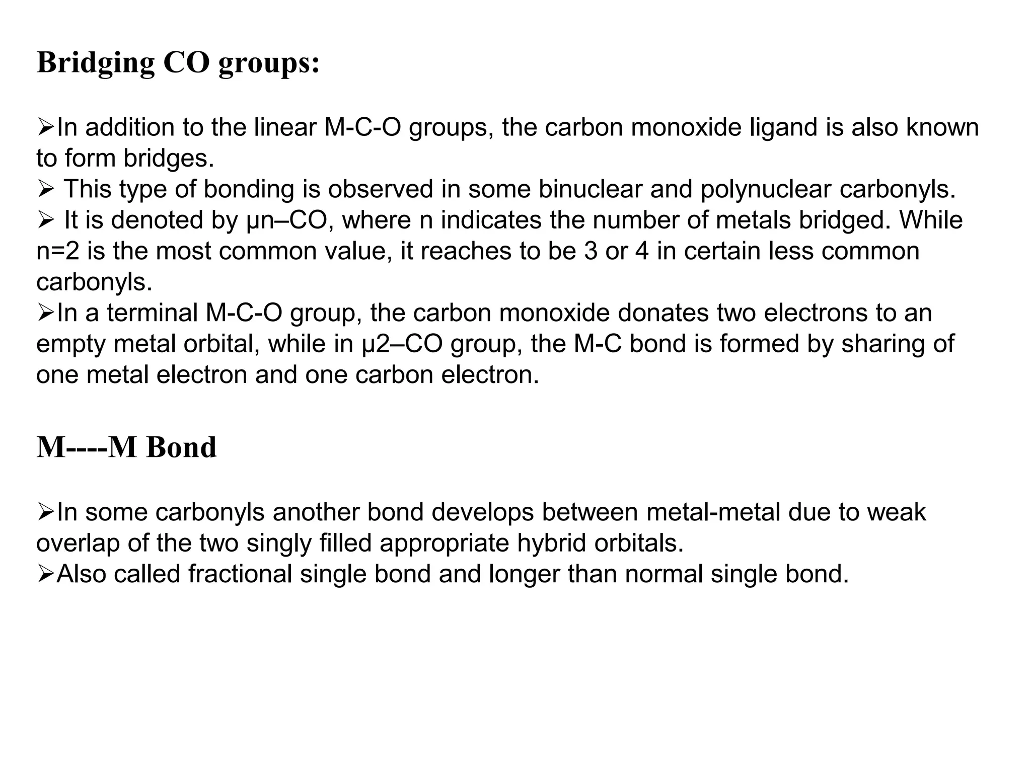 Metal carbonyls PPT