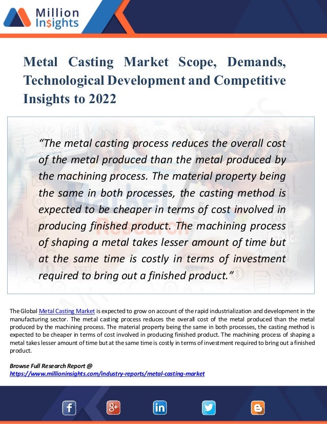 Metal Casting Industry Research Report Growth Analysis till 2017 and ...