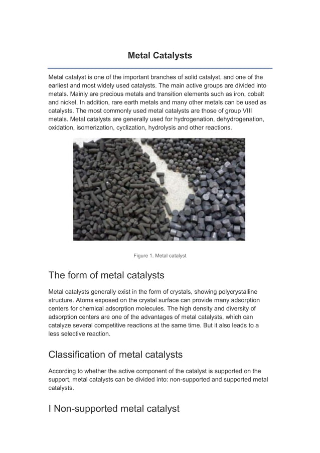 Metal Catalysts | PDF