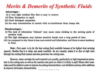 Merits & Demerits of Synthetic Fluids
Prod Tech Prof. Naman M. Dave
 
