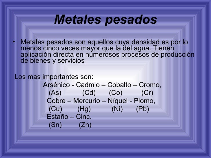 Metales Pesados Metales Pesados
