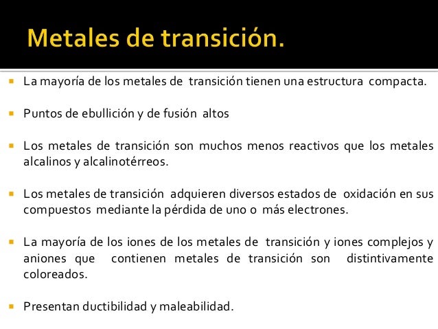 Metales de transicion